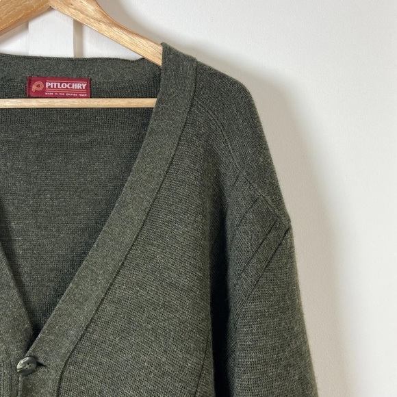 Vintage Pitlochry Cardigan Wool Green XL - Picture 2 of 6